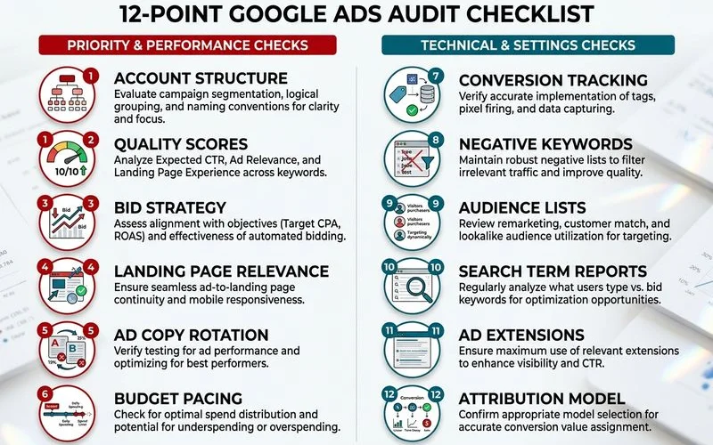 12-point audit checklist diagram